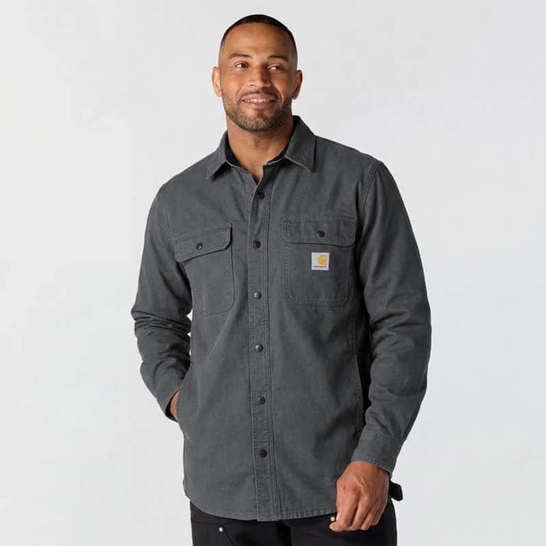 Relaxed Fit Canvas Fleece-Lined Shirt Jac