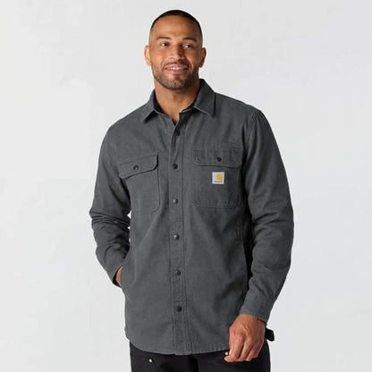 Relaxed Fit Canvas Fleece-Lined Shirt Jac