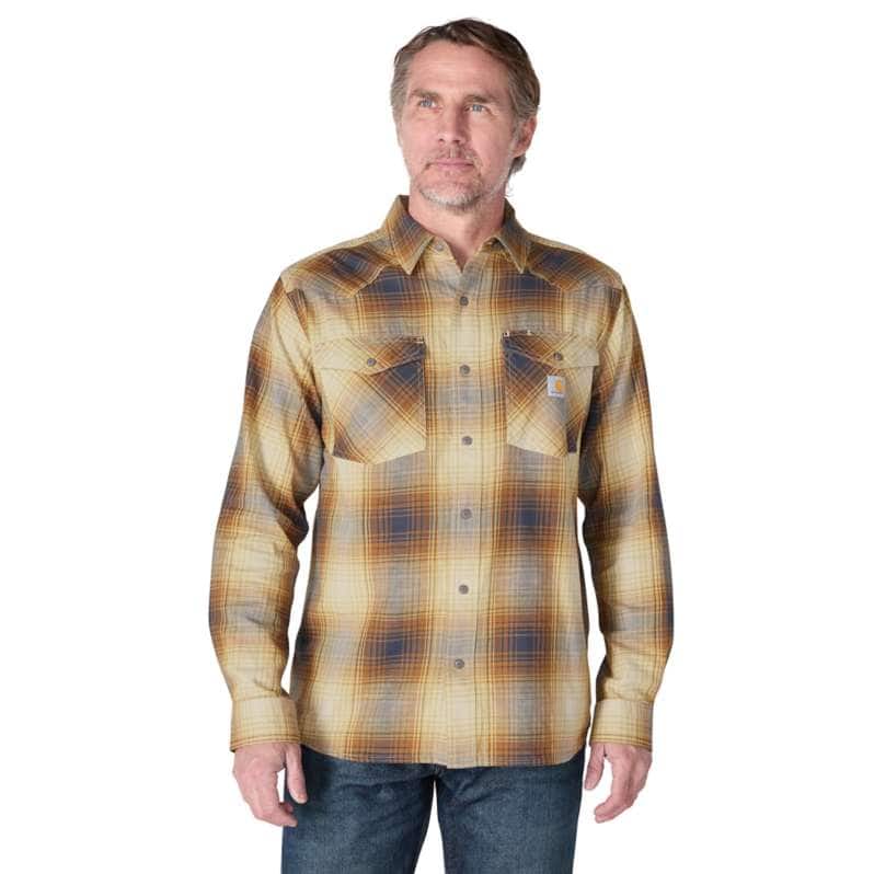 Relaxed Fit Lightweight Long-Sleeve Press-Stud Front Check Shirt