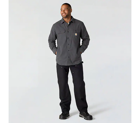 Relaxed Fit Canvas Fleece-Lined Shirt Jac