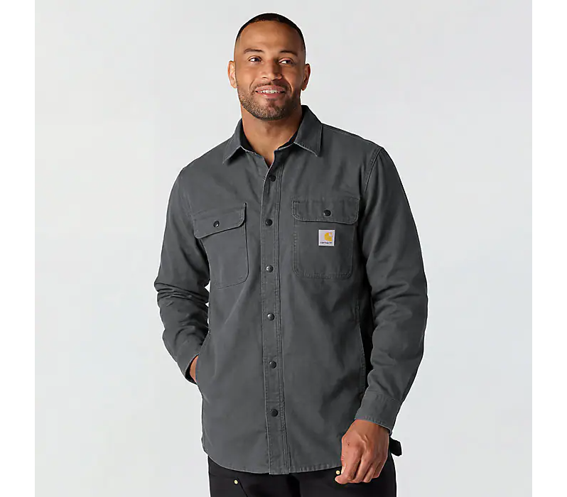 Relaxed Fit Canvas Fleece-Lined Shirt Jac