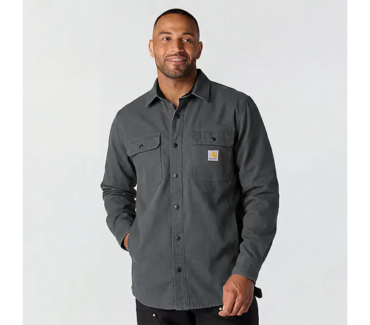 Relaxed Fit Canvas Fleece-Lined Shirt Jac